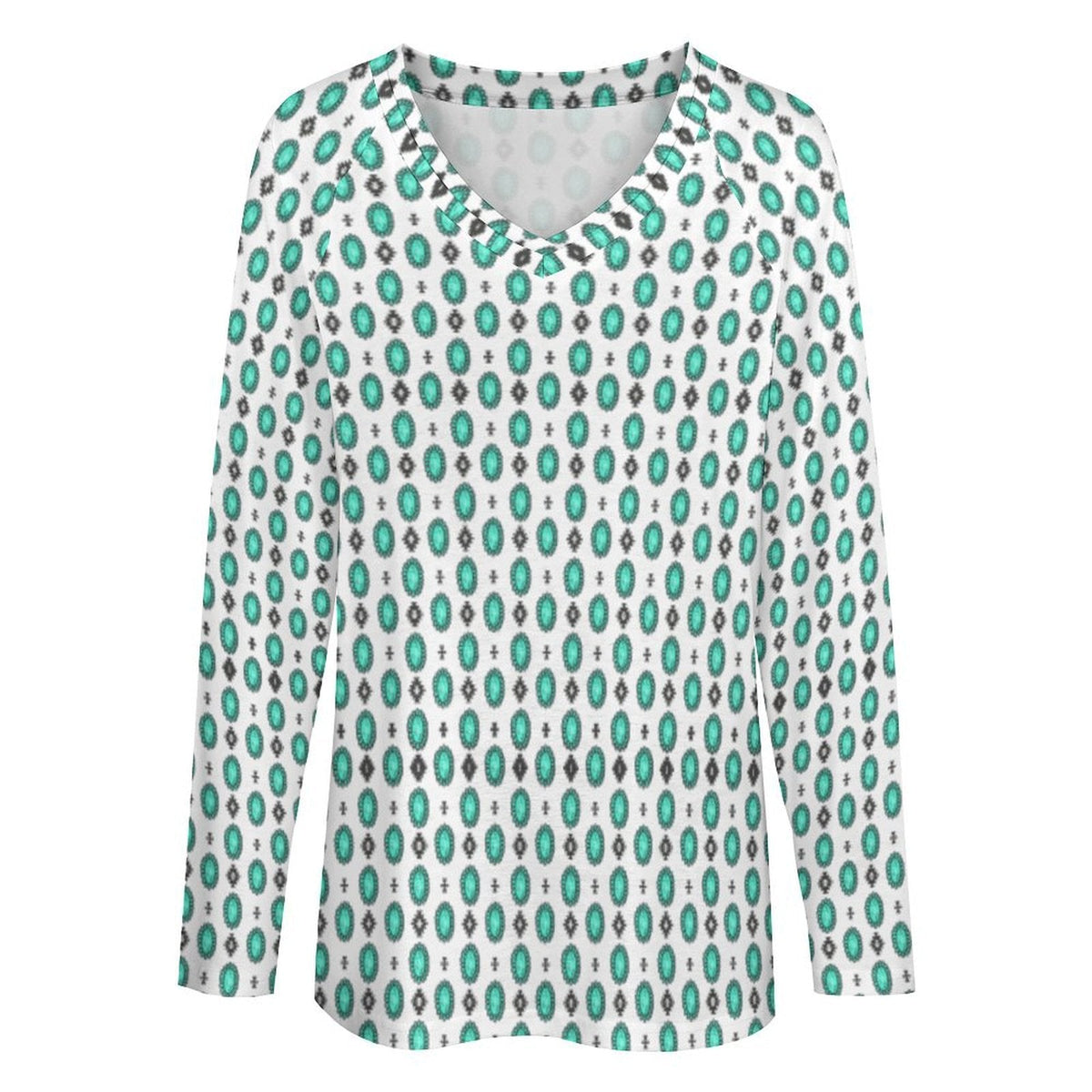 Baha Ranch Turquoise Concho Long Sleeve Top
