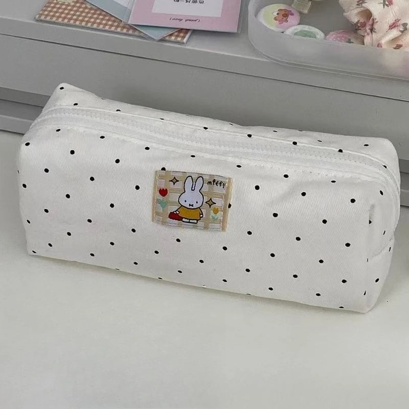 Miffy Pencil Case High Color Value Cartoon Printed Large Capacity Portable Student Cute Stationery Storage Bag for Men and Women
