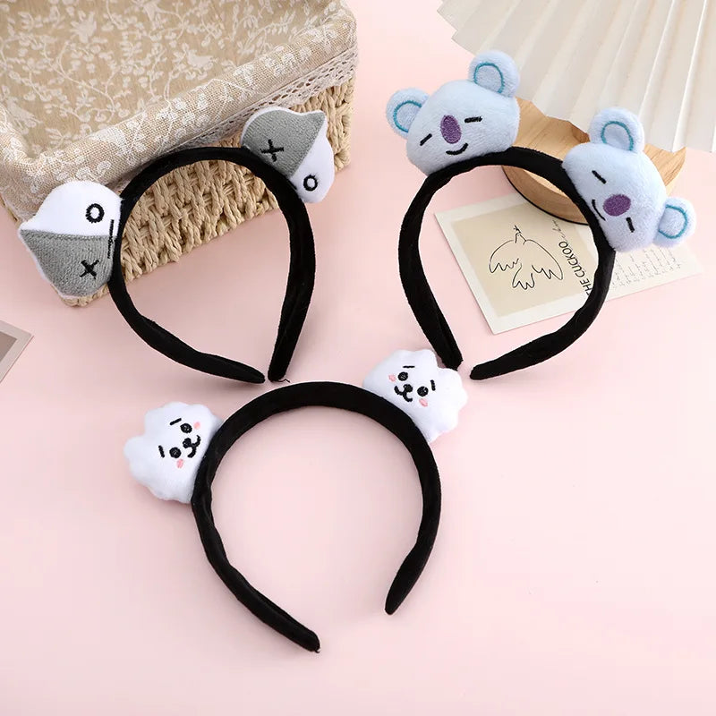 BT21 koya RJ Shooky Man Tata Chimmy Cooky Creative Cartoon Cute Doll Headband Secondary Animation Peripheral Decoration Headband