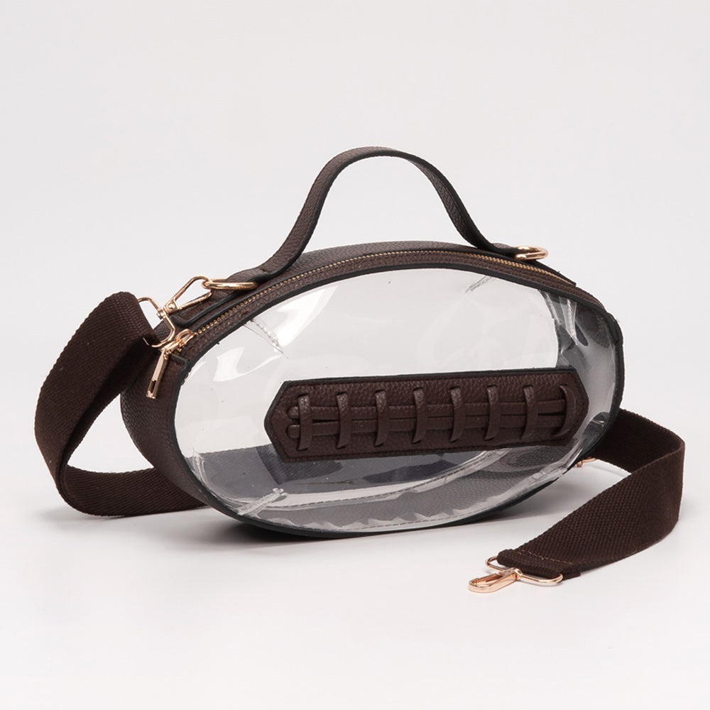 Football Shaped Transparent Crossbody Bag
