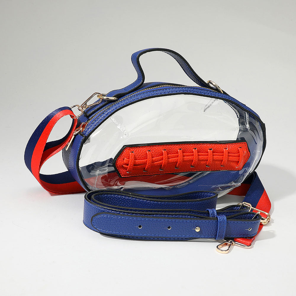 Football Shaped Transparent Crossbody Bag
