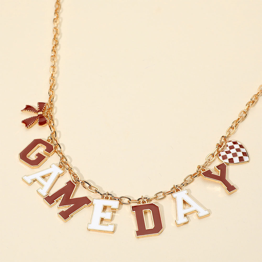 GAME DAY Letter Charm Station Necklace