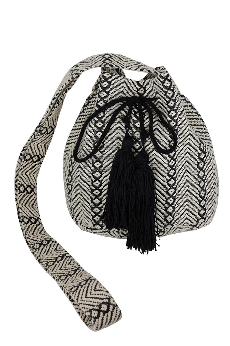 Geometric Pattern Bucket Bag