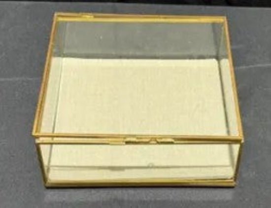 Small Glass Jewelry Box, Trinket & Ring Storage Display Case