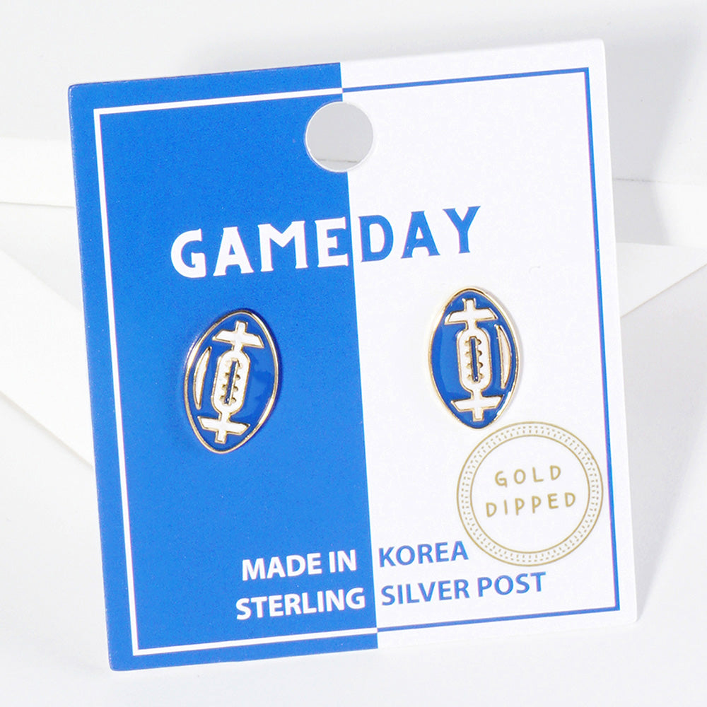 Gold Dipped GAMEDAY Football Stud Earrings