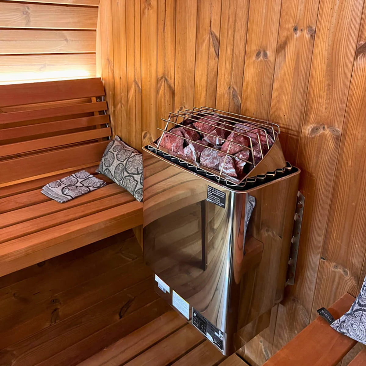 Harvia KIP60W 6KW UL Certified Electric Sauna Heater With Xenio CX170 Digital WIFI Control & Sauna Stones (SAK34791)