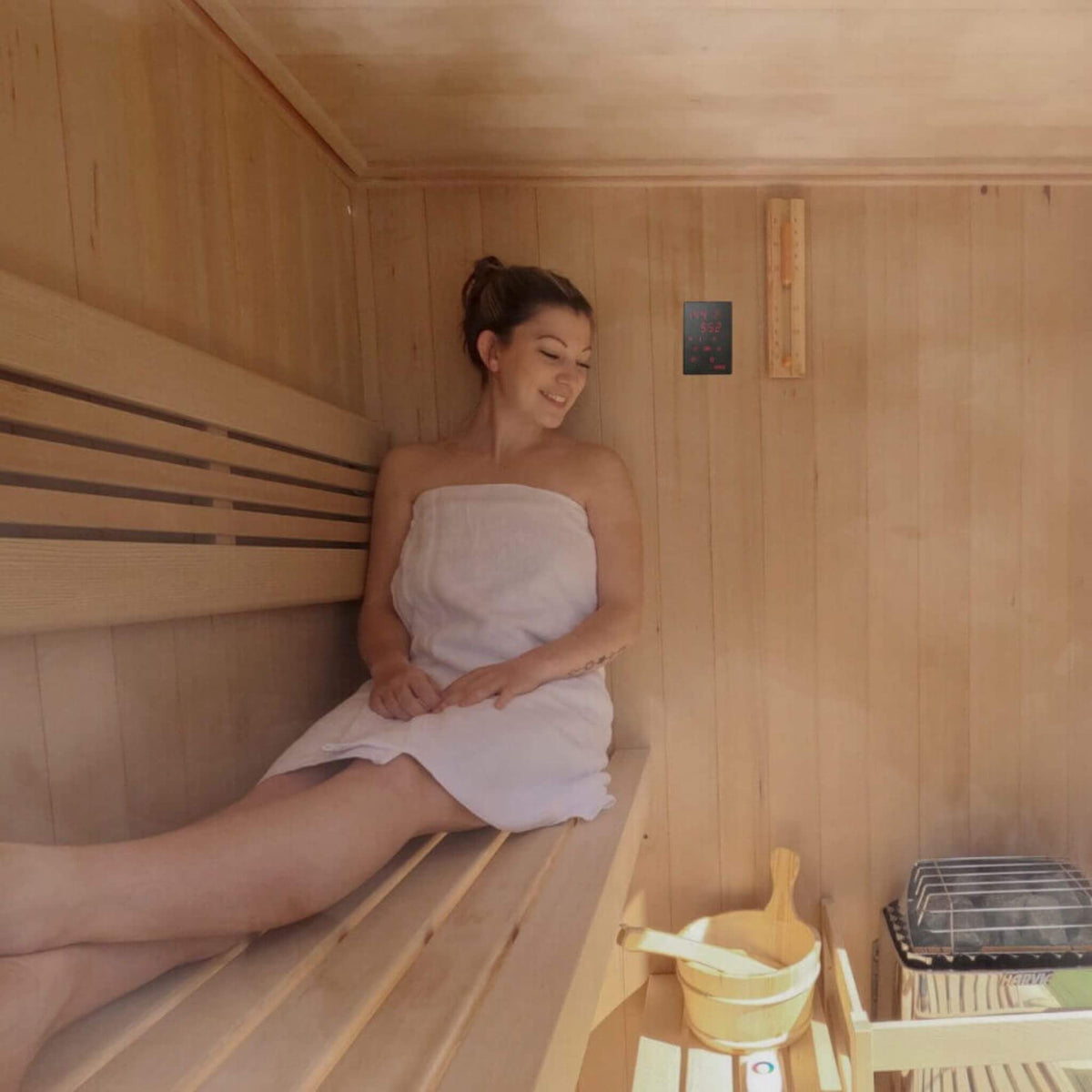 Harvia KIP60W 6KW UL Certified Electric Sauna Heater With Xenio CX170 Digital WIFI Control & Sauna Stones (SAK34791)