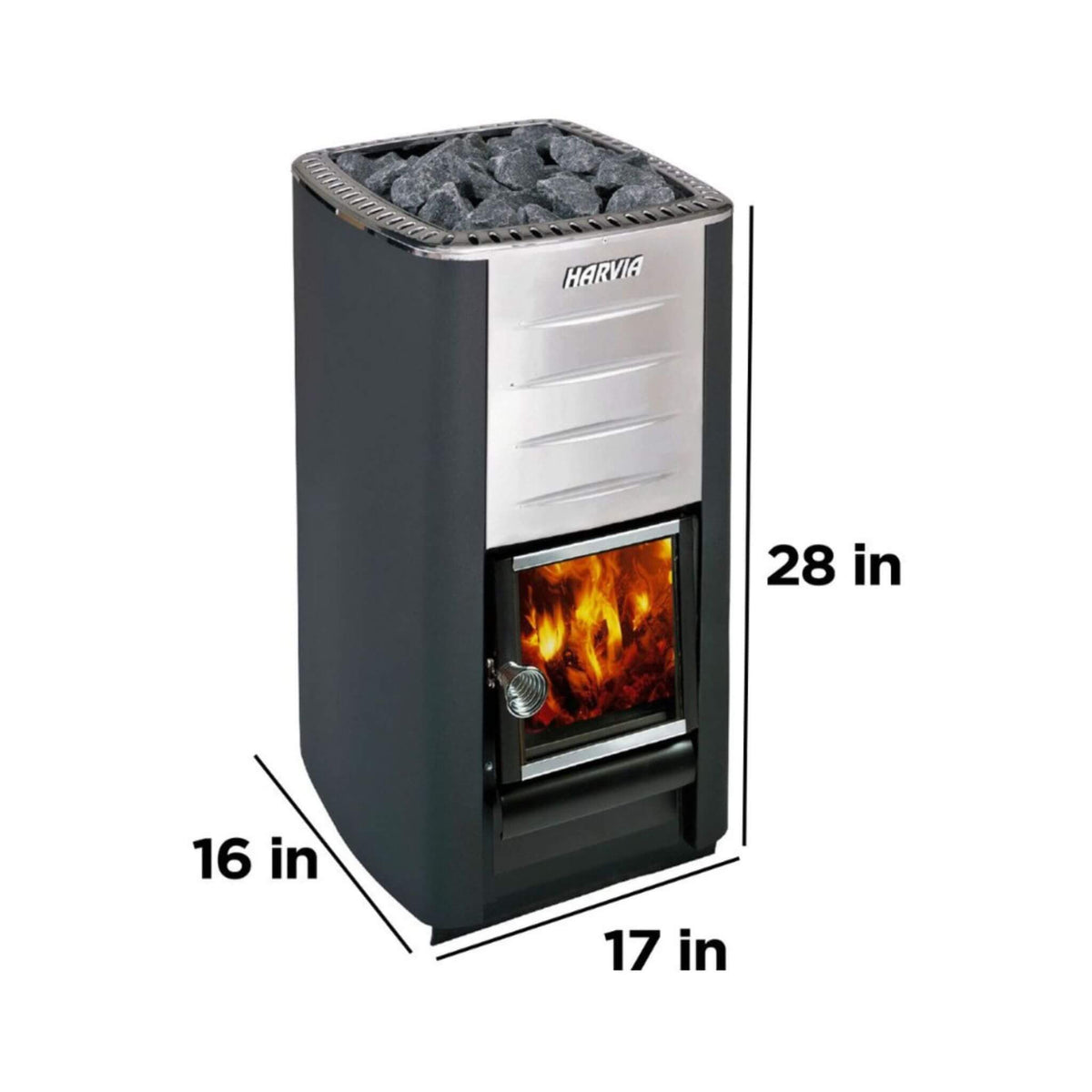 Harvia M3 16.5KW Premium Wood-Burning Sauna Heater Stove With Sauna Stones [WKM3] (SAK41720)