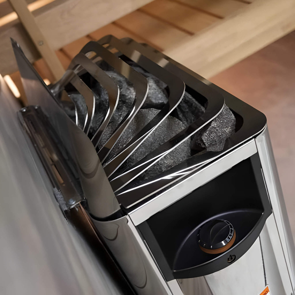 Harvia The Wall Stainless Steel Built-In Wall Mount Sauna Heater With Illuminated Controls & Sauna Stones [SW60/80] (SAK21467)