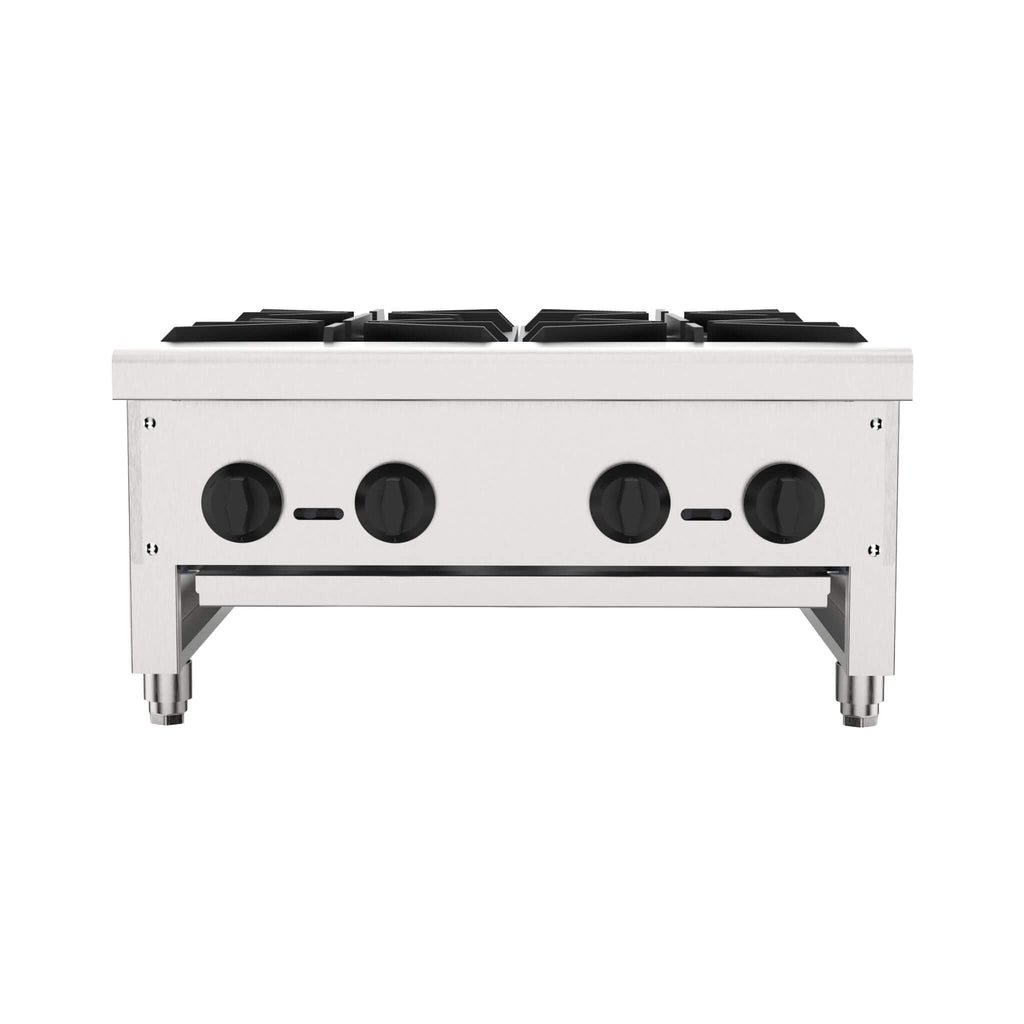 Heavy-Duty Commercial 112K BTU 4-Burner Stainless Steel Gas Stove Hot Plate (SAK39201)