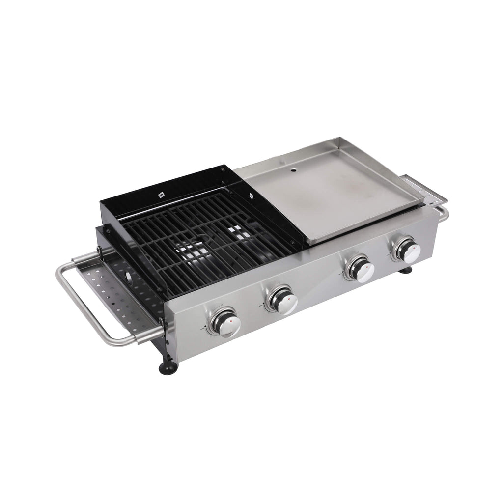 High Temperature 40K BTU 2-Burner Stainless Steel Plancha Combo Gas Grill (SAK71285)