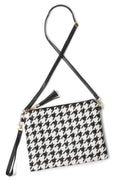 Houndstooth Pattern Crossbody Bag