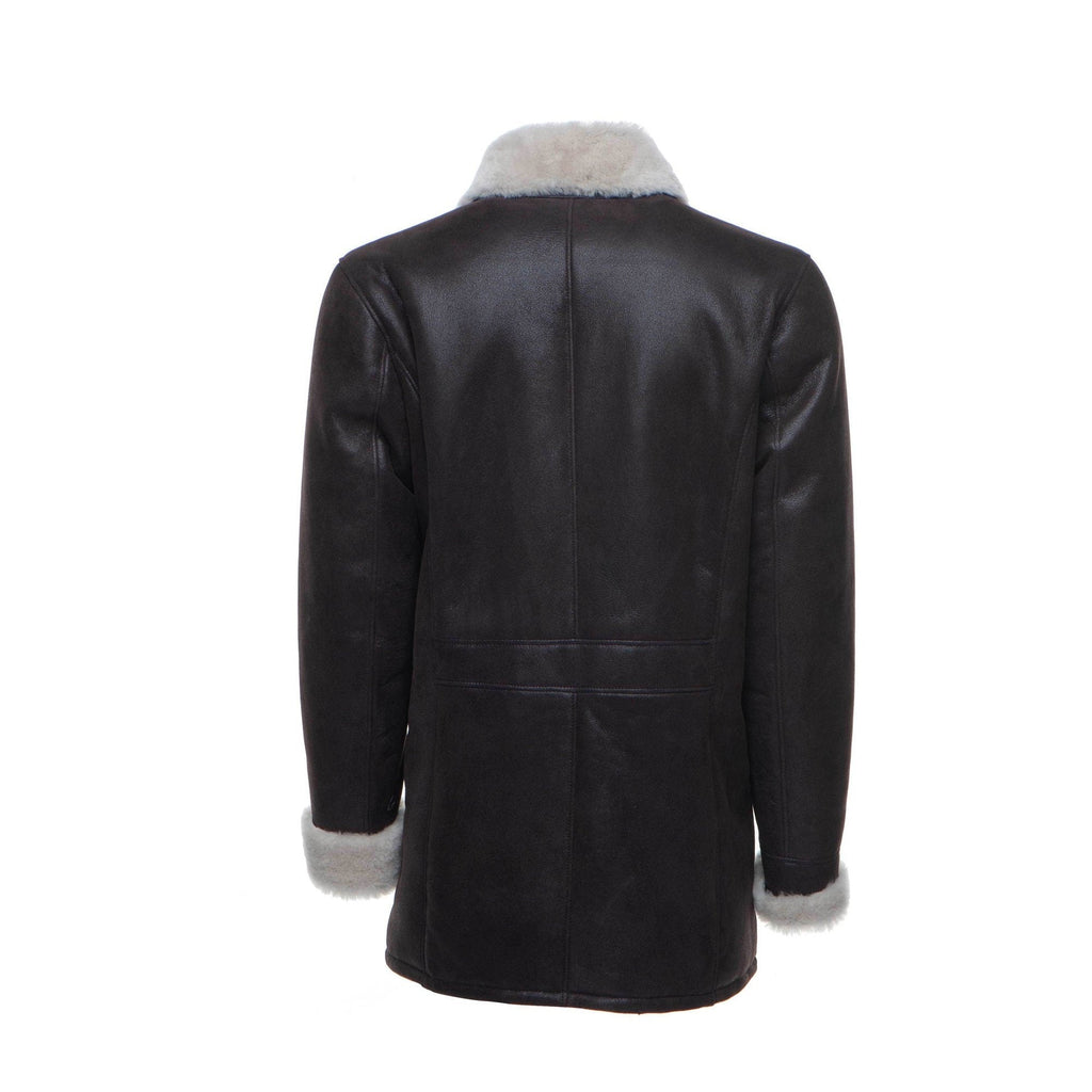 Handmade Jozef's 3/4 Length Brown Shearling Buttoned Coat