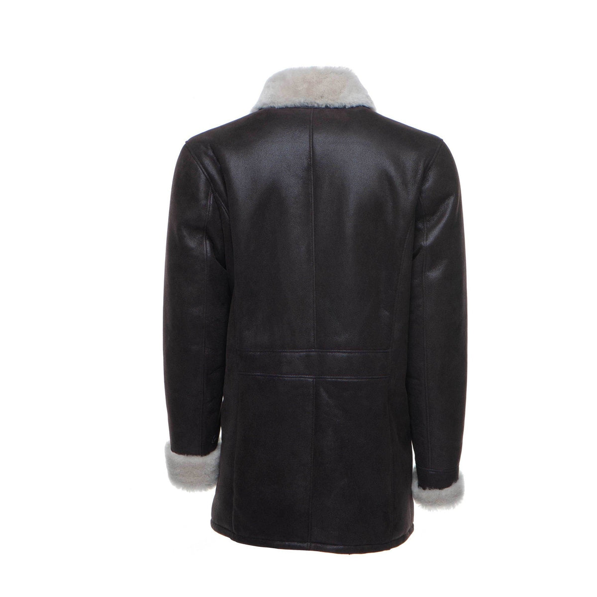 Handmade Jozef's 3/4 Length Brown Shearling Buttoned Coat