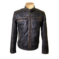 Handmade Hendrix's Distressed Leather Jacket With Collar Belt