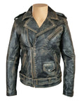 Handmade Distressed Biker Style Jacket With Belt