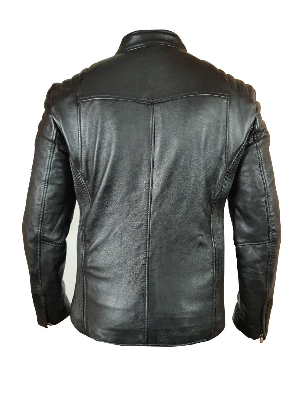 Handmade Cleve's Leather Jacket With Stretch Panel