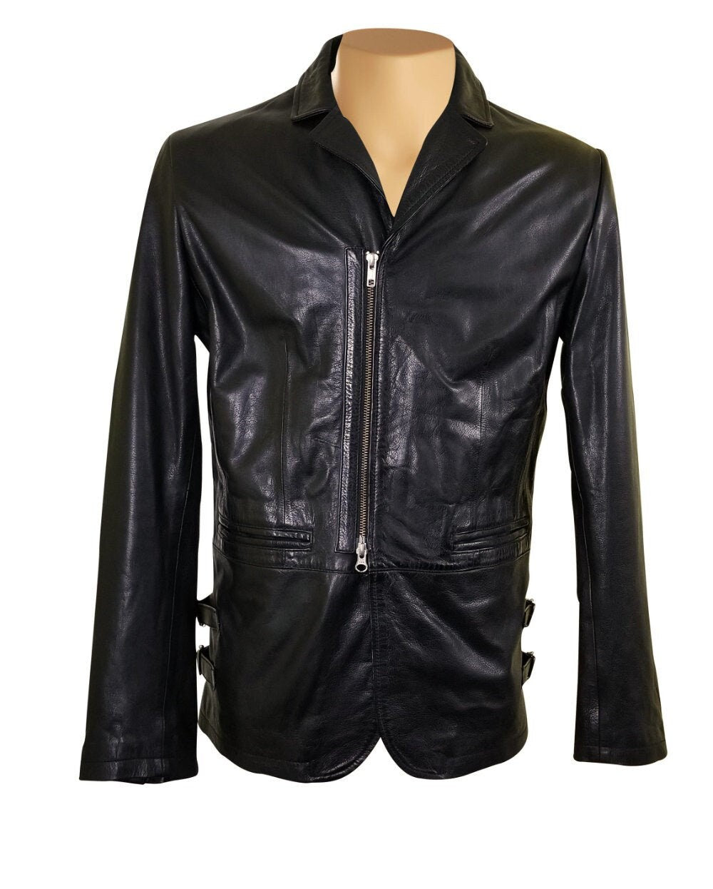 Handmade Jonas Car Coat Style Leather Jacket