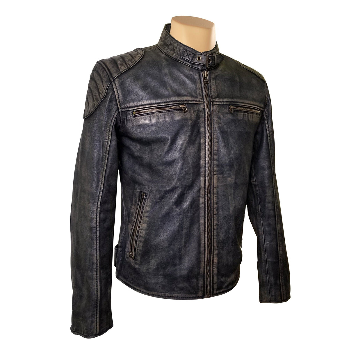 Handmade Hendrix's Distressed Leather Jacket With Collar Belt