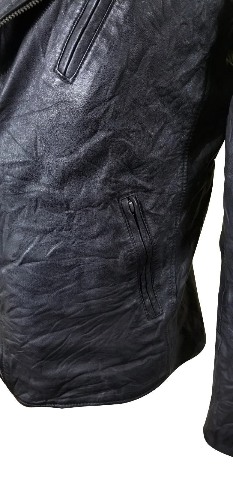 Handmade New Wrinkled Texture Leather Jacket