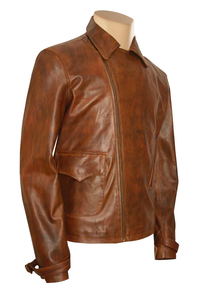 Handmade Captain America's Brown Biker Leather Jacket