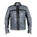 Handmade Android Black And Grey Leather Jacket