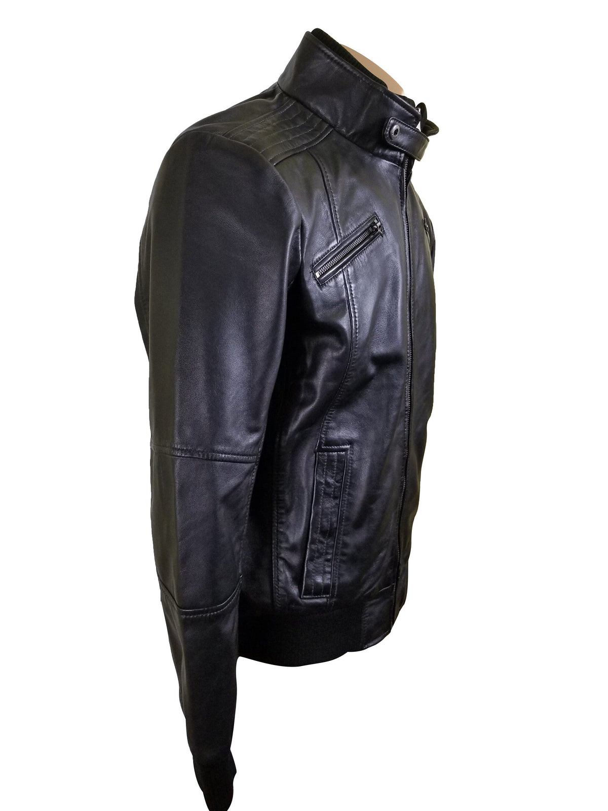Handmade Greig's Bomber Style Jacket With Ribbed Collar And Cuffs