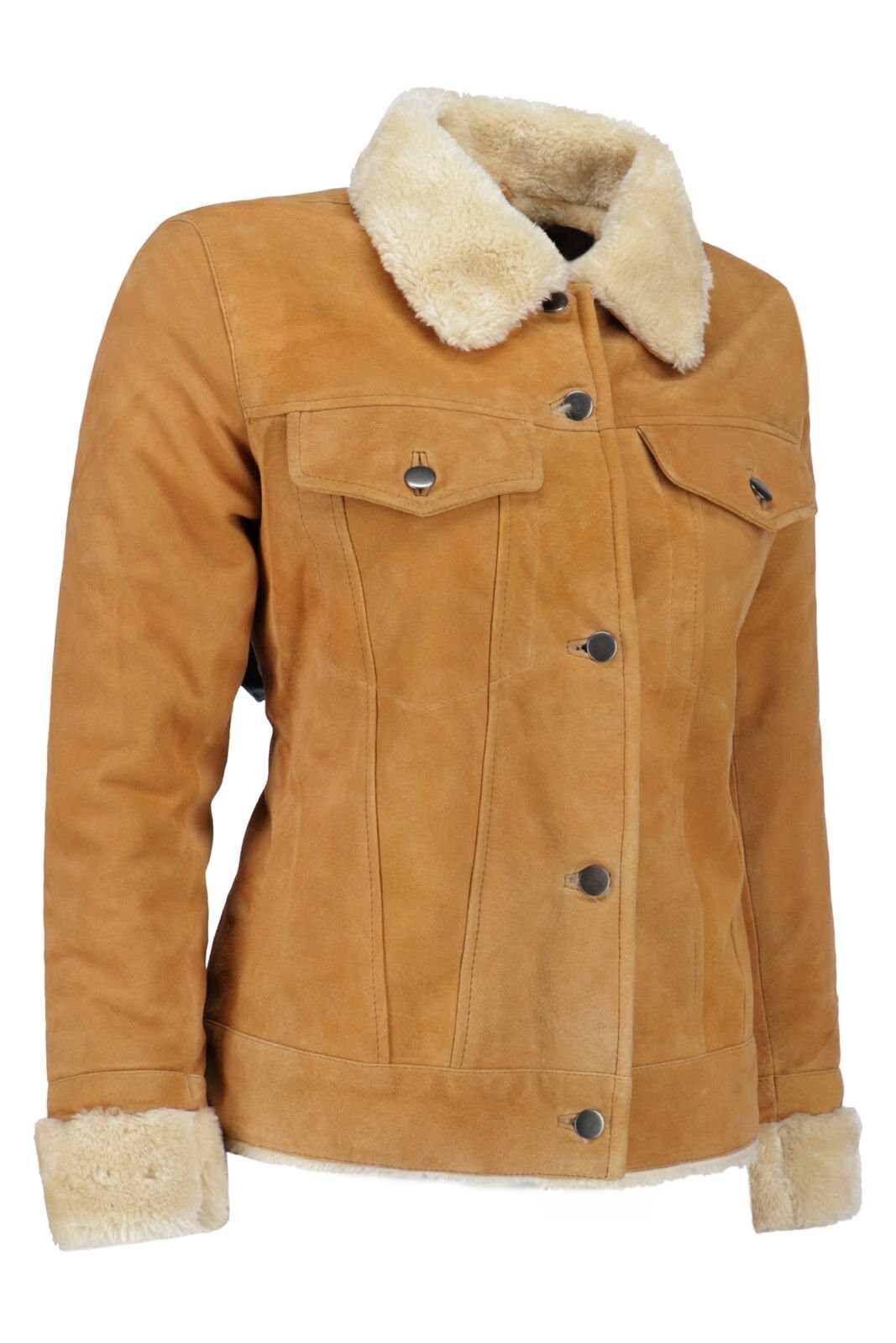Handmade Brown Suede Bomber Fur Leather Jacket