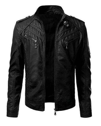 Handmade Cafe Racer Slim Fit Biker Leather Jacket
