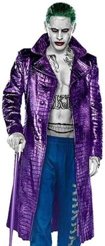Handmade Jared Leto Joker Purple Trench Coat Cosplay Suicide Squad