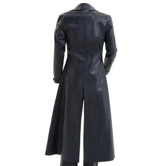 Handmade Albert Wesker Black Trench Resident 5 Handmade Cosplay Costume Leather Coat