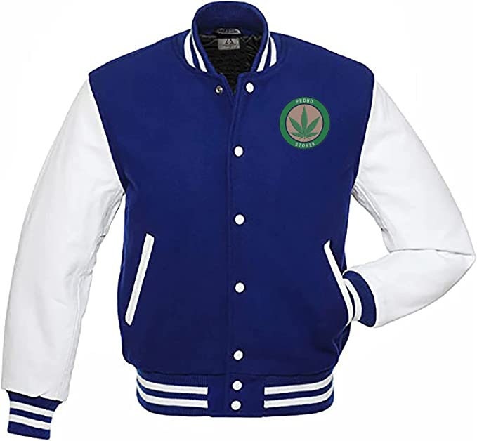 Handmade Pot Leaf Weed Cannabis Rastafarian Jacket High Times Varsity Jacket