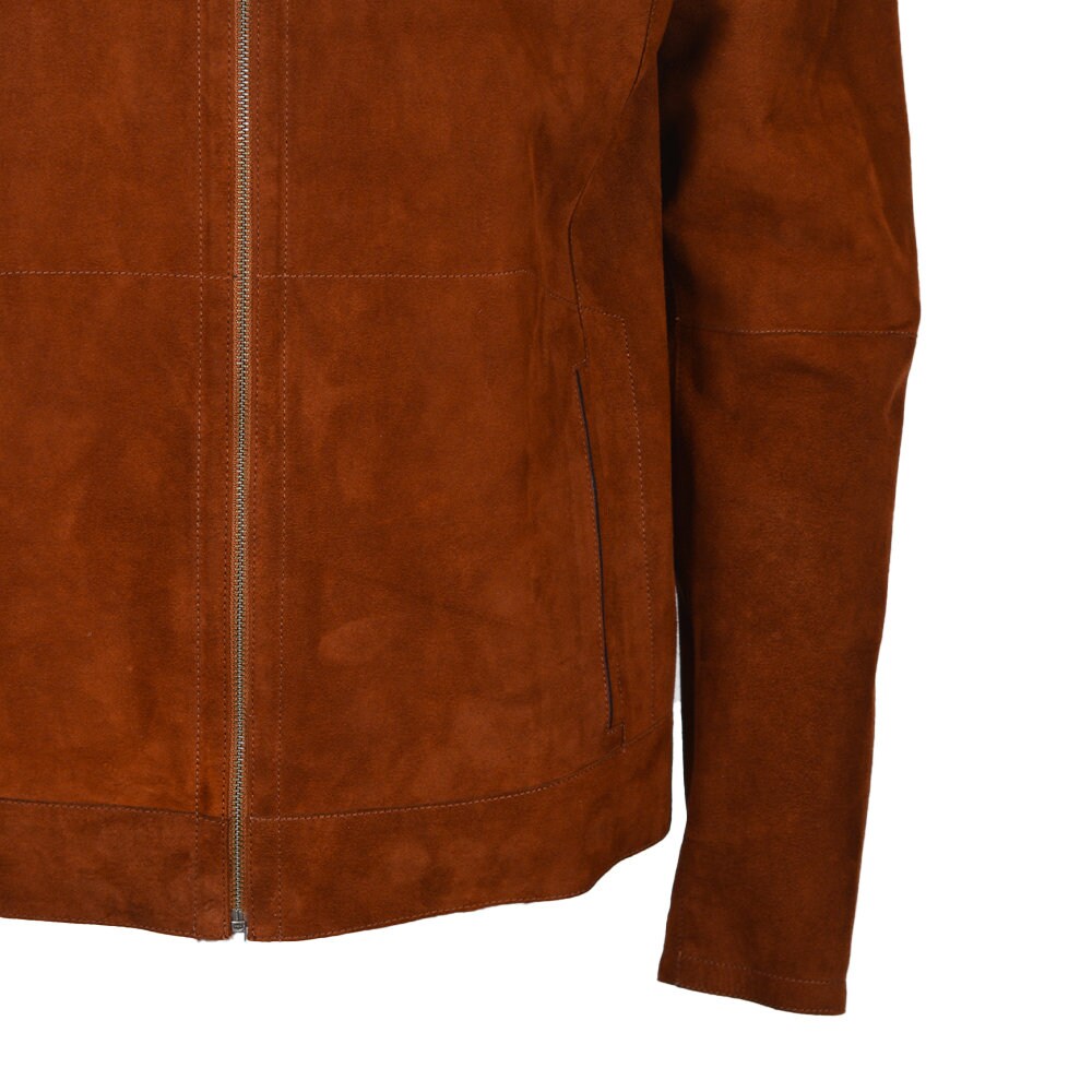 Ox and Bulls Handmade Walnut Brown Suede Jacket