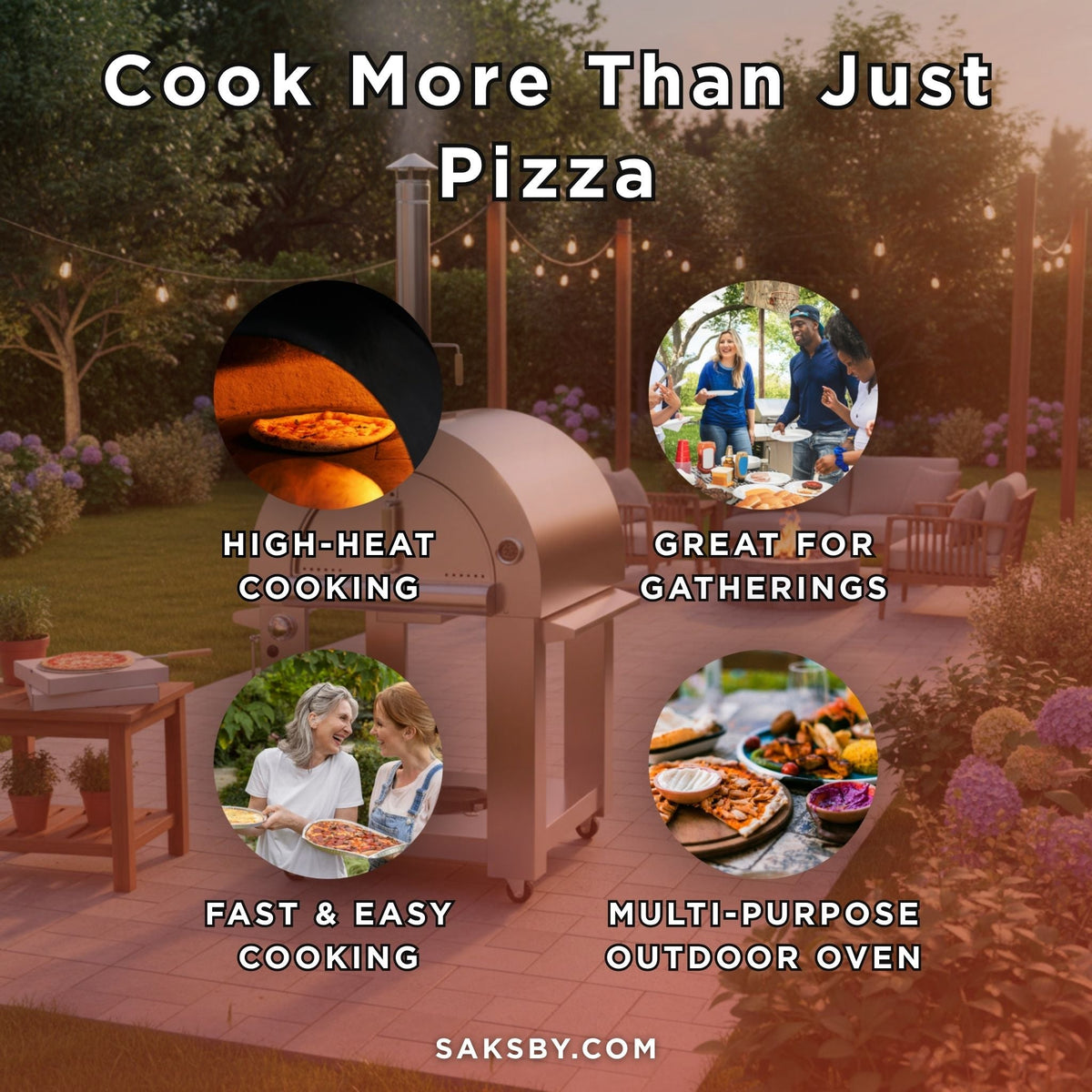 KoKoMo Grills Premium 32-Inch Stainless Steel Dual-Fuel Gas Or Wood Fired Pizza Oven [KO-PIZZAOVEN] (SAK14753)