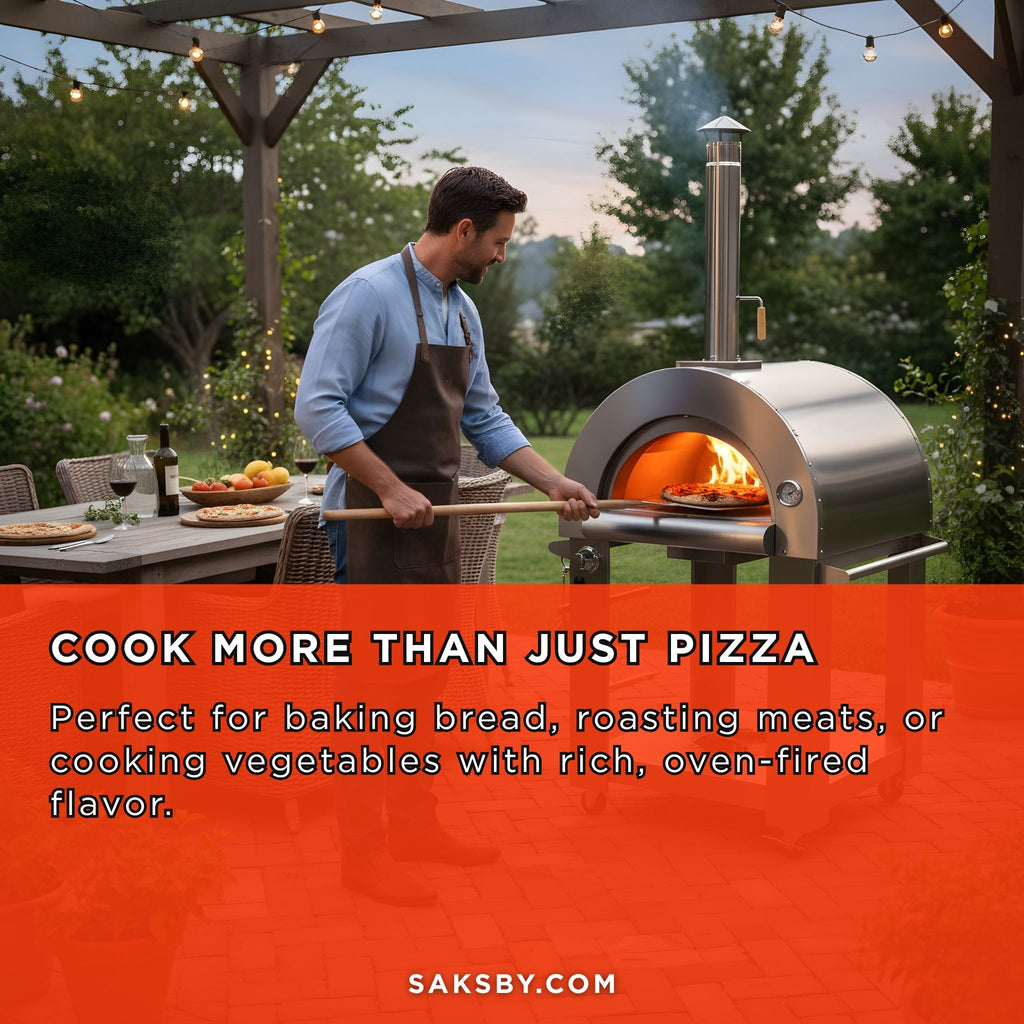 KoKoMo Grills Premium 32-Inch Stainless Steel Dual-Fuel Gas Or Wood Fired Pizza Oven [KO-PIZZAOVEN] (SAK14753)