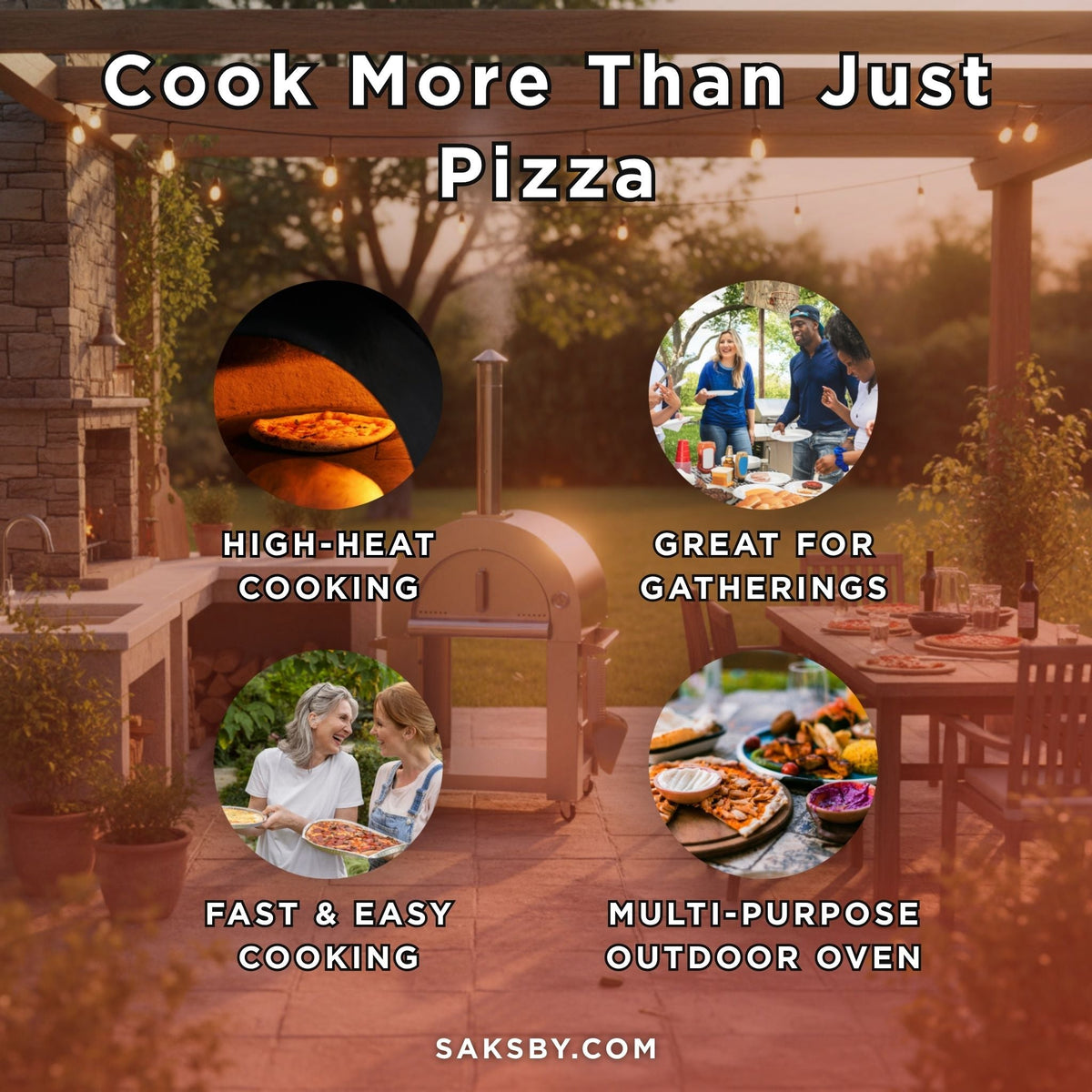 KoKoMo Grills Premium 32-Inch Stainless Steel Wood-Fired Pizza Oven [KO-PIZZAOVEN] (SAK92618)