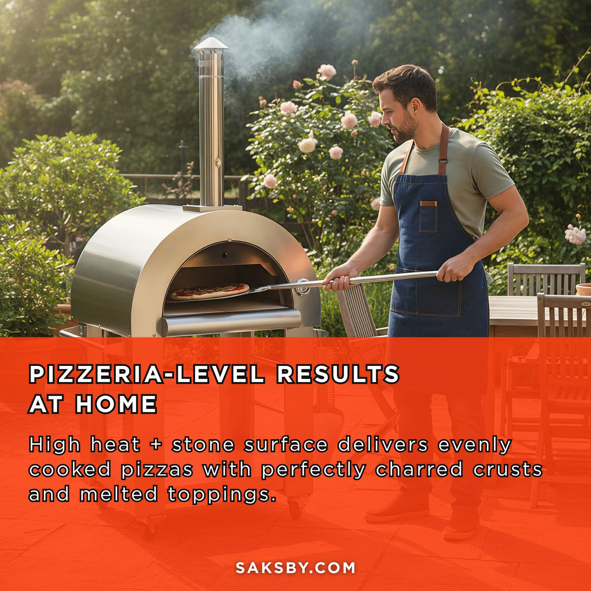KoKoMo Grills Premium 32-Inch Stainless Steel Wood-Fired Pizza Oven [KO-PIZZAOVEN] (SAK92618)
