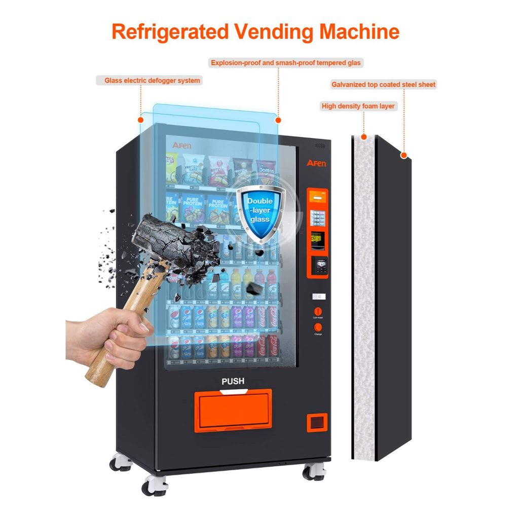 Large 60-Slot Commercial Snack And Drink Refrigerated Combo Vending Machine (SAK58735)
