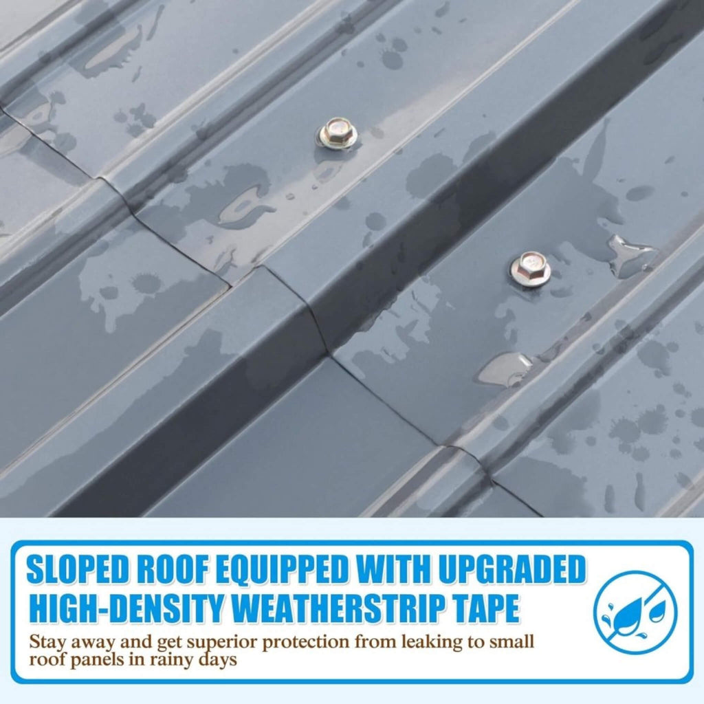 [12X20FT] Premium Modern Heavy-Duty Outdoor Alloy Steel Carport Canopy (SAK91486)