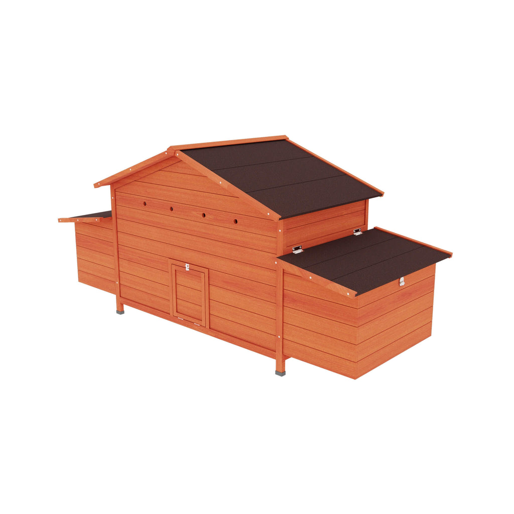 Large 44-Inch Premium Outdoor Spacious Wooden Chicken Coop With Two-Sides Nesting Boxes (SAK21875)