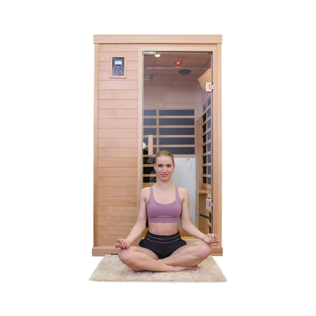 Ivara Luxury 2-Person Hemlock Wood FAR Infrared Sauna Room W/ Glass Door (SAK81525)
