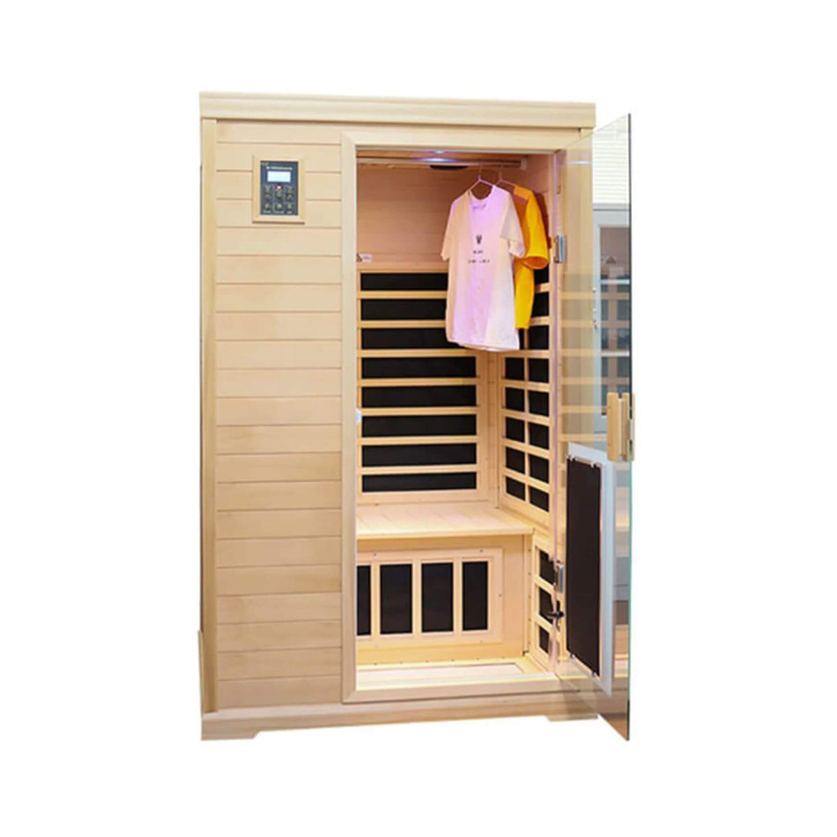 Ivara Luxury 2-Person Hemlock Wood FAR Infrared Sauna Room W/ Glass Door (SAK81525)