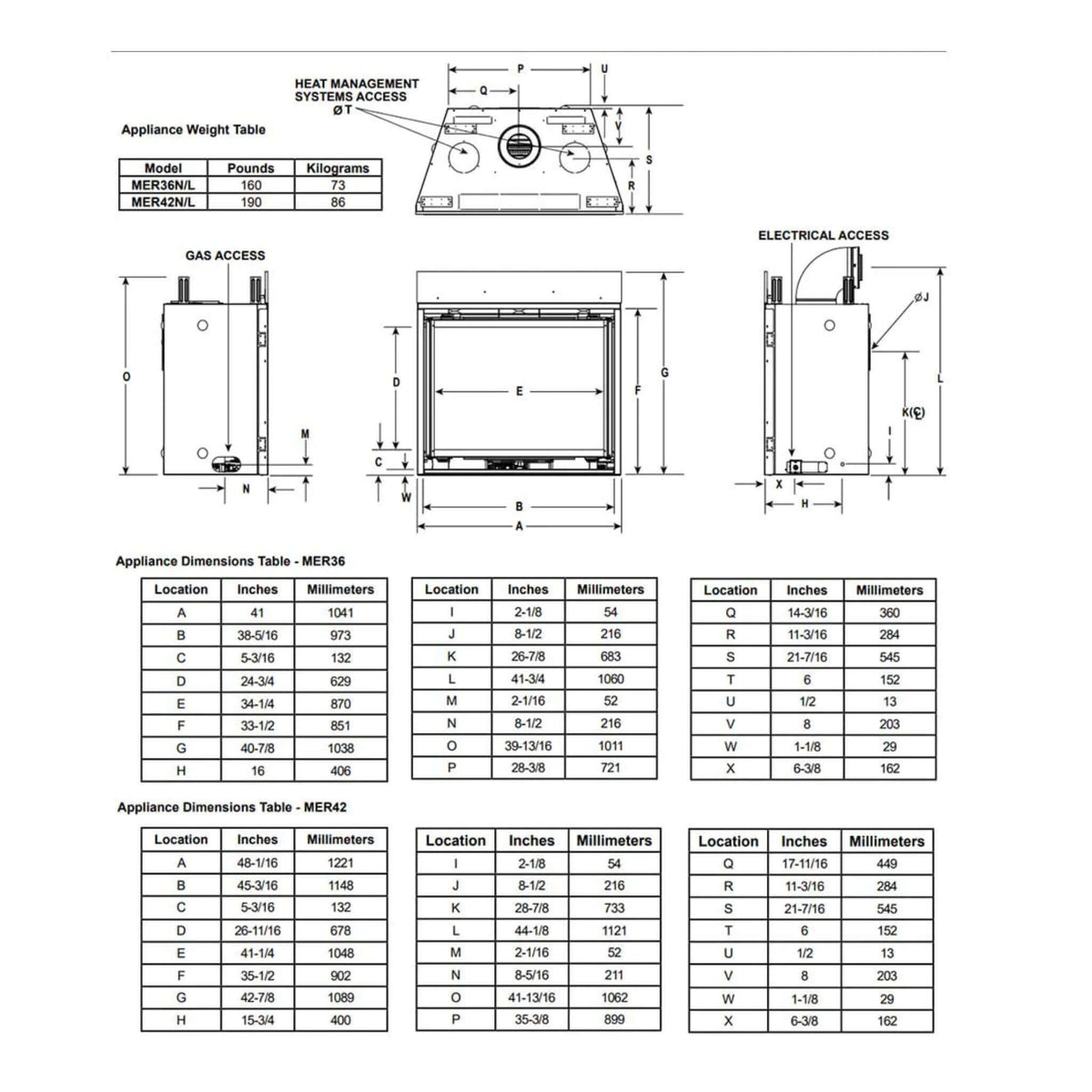 Majestic Meridian 42-Inch Natural Gas Fireplace [MER42N] (SAK43895)