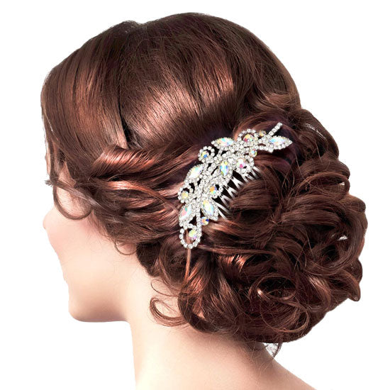 Marquise Stone Accented Rhinestone Hair Comb