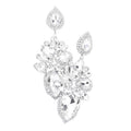 Marquise Teardrop Stone Cluster Dangle Evening Earrings