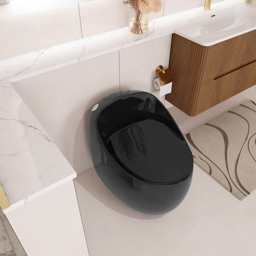 Modern 1.28 GPF Single Flush 1-Piece Ceramic Egg-Shaped Toilet (SAK93341)