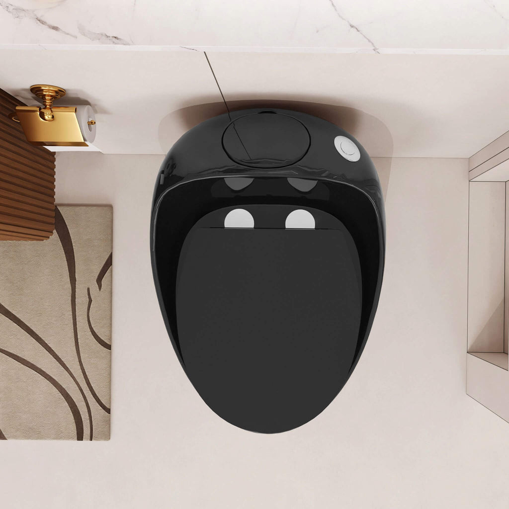 Modern 1.28 GPF Single Flush 1-Piece Ceramic Egg-Shaped Toilet (SAK93341)