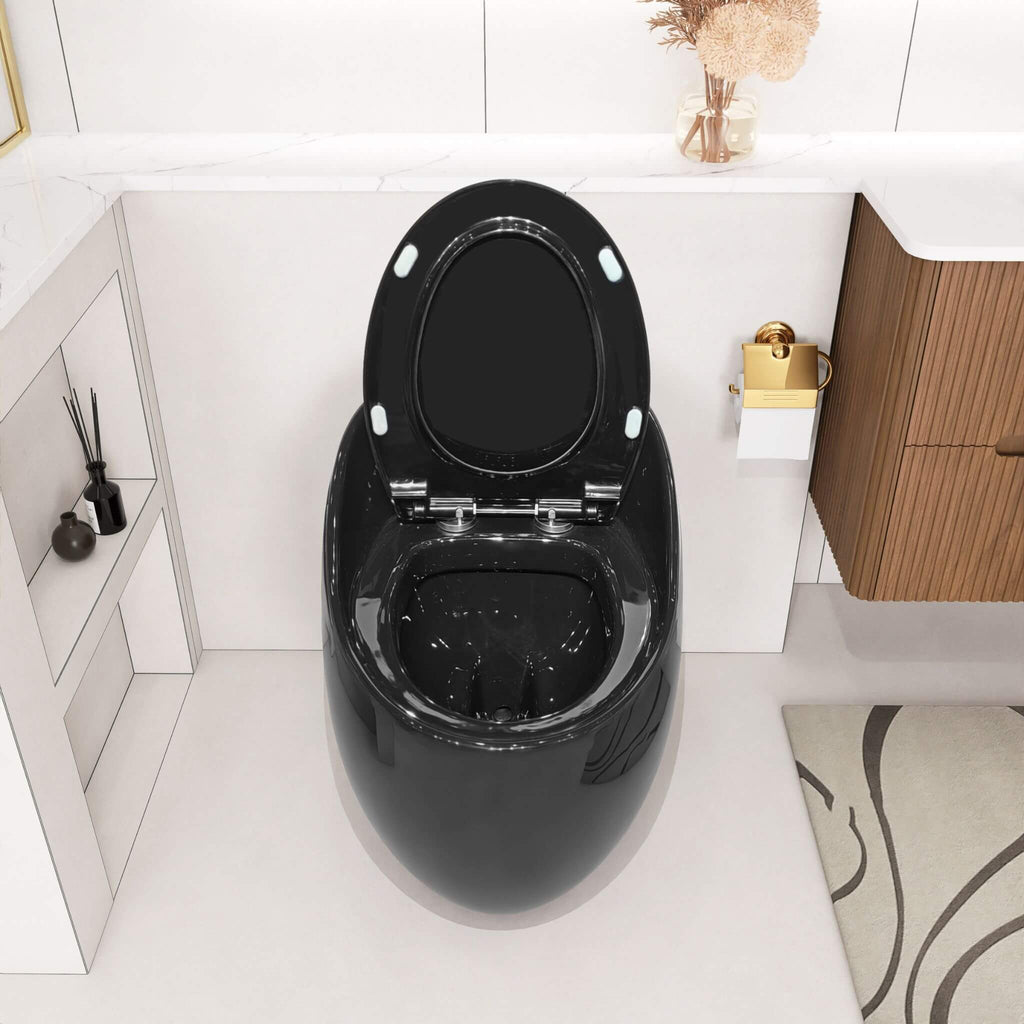 Modern 1.28 GPF Single Flush 1-Piece Ceramic Egg-Shaped Toilet (SAK93341)