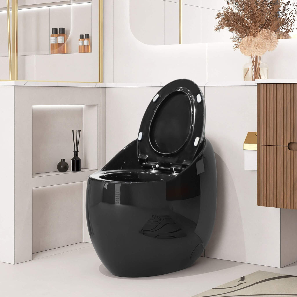 Modern 1.28 GPF Single Flush 1-Piece Ceramic Egg-Shaped Toilet (SAK93341)