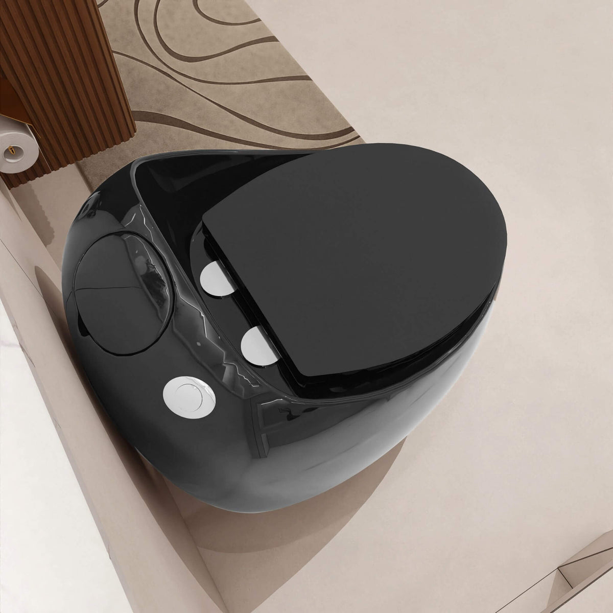Modern 1.28 GPF Single Flush 1-Piece Ceramic Egg-Shaped Toilet (SAK93341)